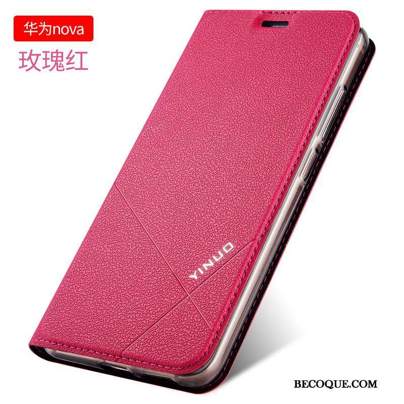 Huawei Nova Silicone Fluide Doux Étui En Cuir Jeunesse Coque De Téléphone Clamshell