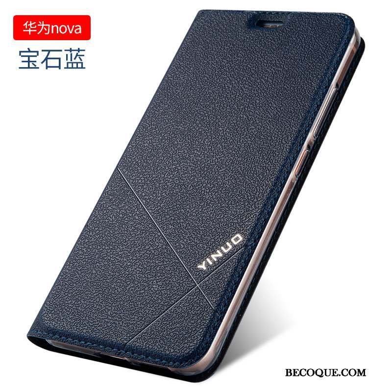 Huawei Nova Silicone Fluide Doux Étui En Cuir Jeunesse Coque De Téléphone Clamshell