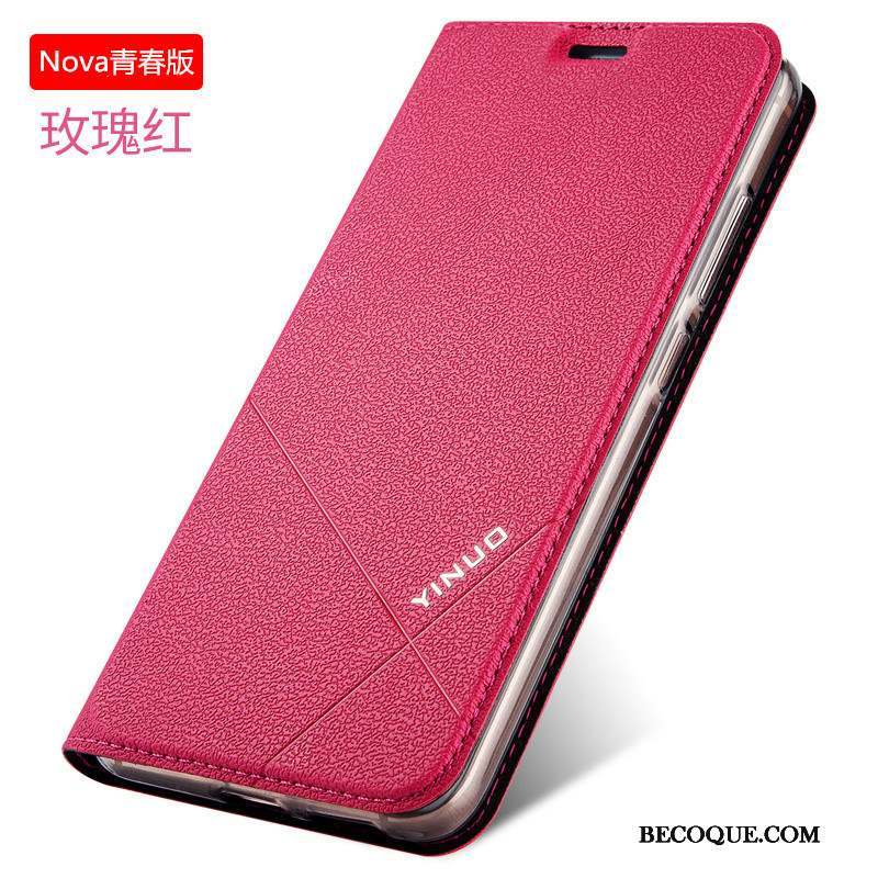 Huawei Nova Silicone Fluide Doux Étui En Cuir Jeunesse Coque De Téléphone Clamshell