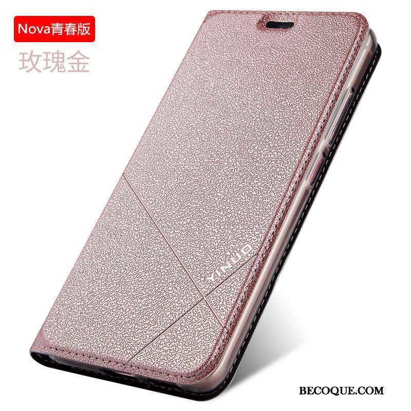 Huawei Nova Silicone Fluide Doux Étui En Cuir Jeunesse Coque De Téléphone Clamshell