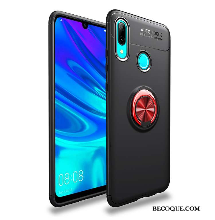 Huawei P Smart 2019 Anneau Rouge Silicone Étui Fluide Doux Coque De Téléphone