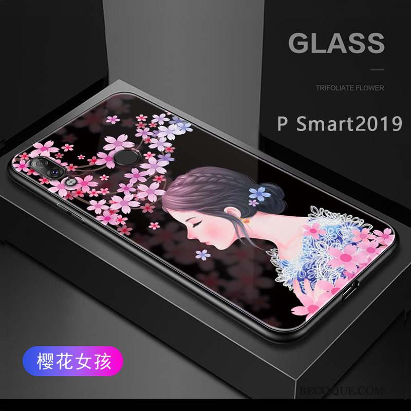 Huawei P Smart 2019 Coque Bleu Protection Délavé En Daim Modèle Personnalisé Silicone