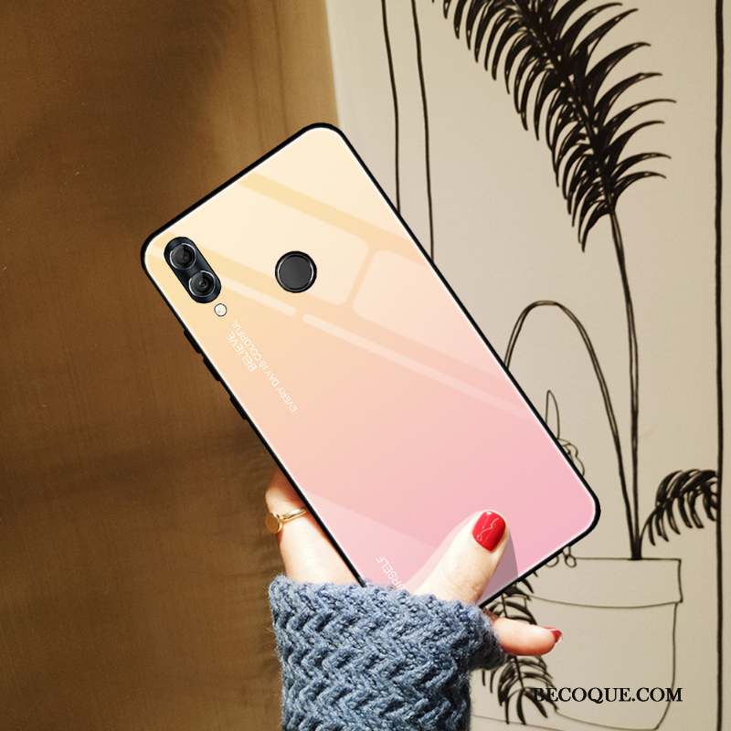 Huawei P Smart 2019 Coque Bleu Étui Verre Trempé Protection Dégradé De Couleur Incassable