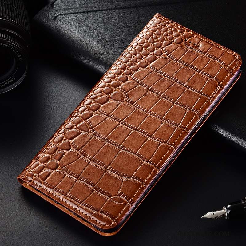 Huawei P Smart 2019 Coque Cuir Véritable Tout Compris Étui Crocodile Bleu Protection