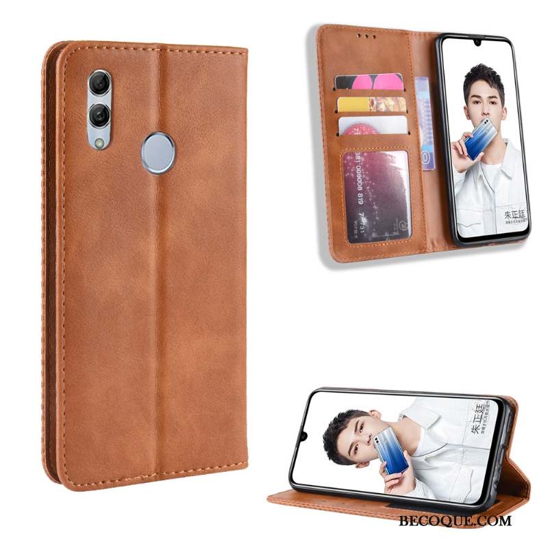 Huawei P Smart 2019 Coque De Téléphone Housse Modèle Fleurie Étui En Cuir Vintage Bleu