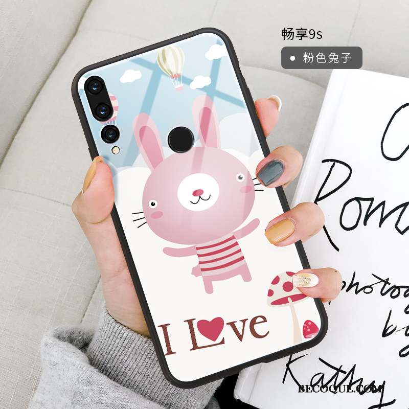 Huawei P Smart+ 2019 Coque De Téléphone Tout Compris Verre Fluide Doux Miroir Dessin Animé