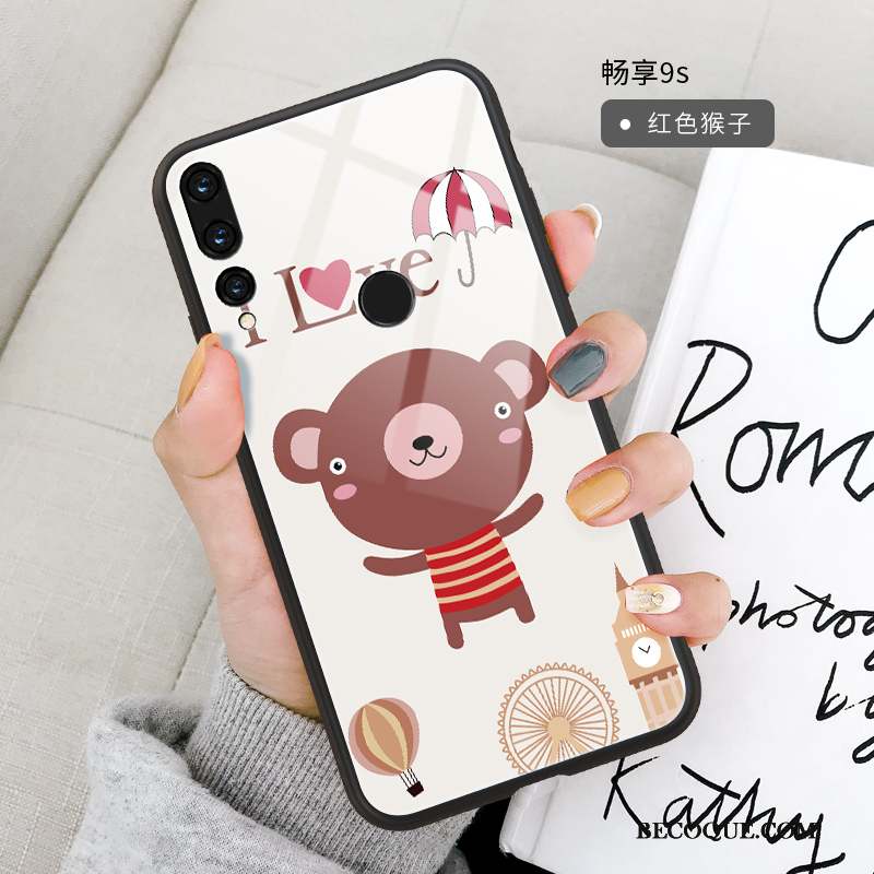 Huawei P Smart+ 2019 Coque De Téléphone Tout Compris Verre Fluide Doux Miroir Dessin Animé