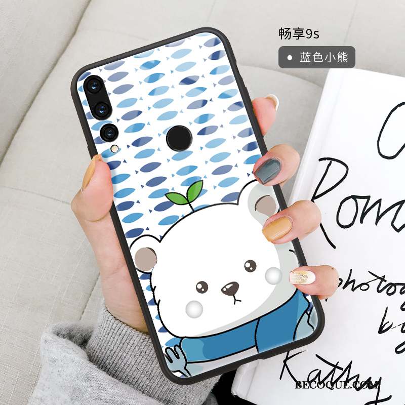 Huawei P Smart+ 2019 Coque De Téléphone Tout Compris Verre Fluide Doux Miroir Dessin Animé