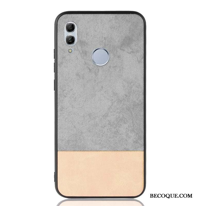 Huawei P Smart 2019 Coque En Denim Tout Compris Modèle Fleurie Bleu Protection Cuir