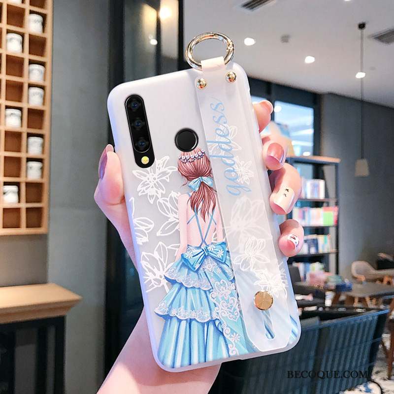 Huawei P Smart+ 2019 Coque Fleur De Pêche Protection Créatif Tempérer Membrane Tout Compris