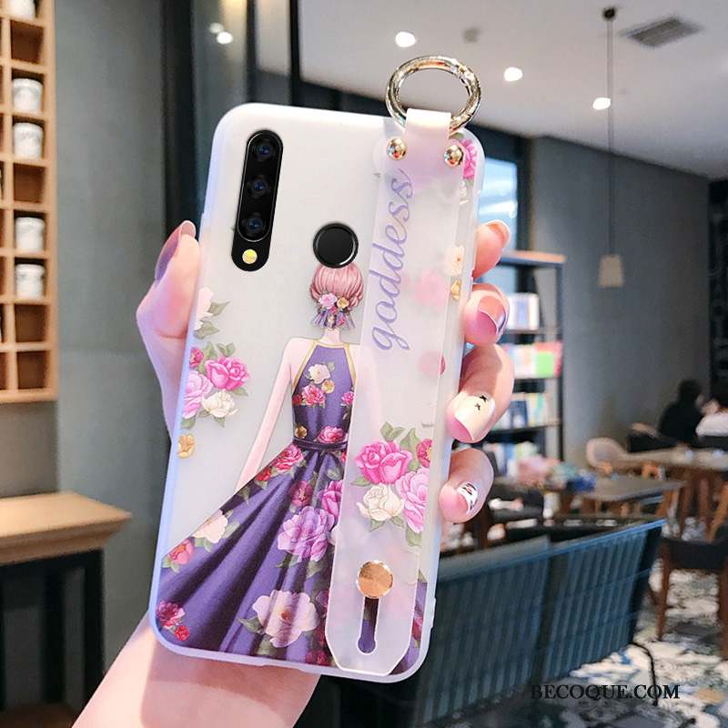 Huawei P Smart+ 2019 Coque Fleur De Pêche Protection Créatif Tempérer Membrane Tout Compris