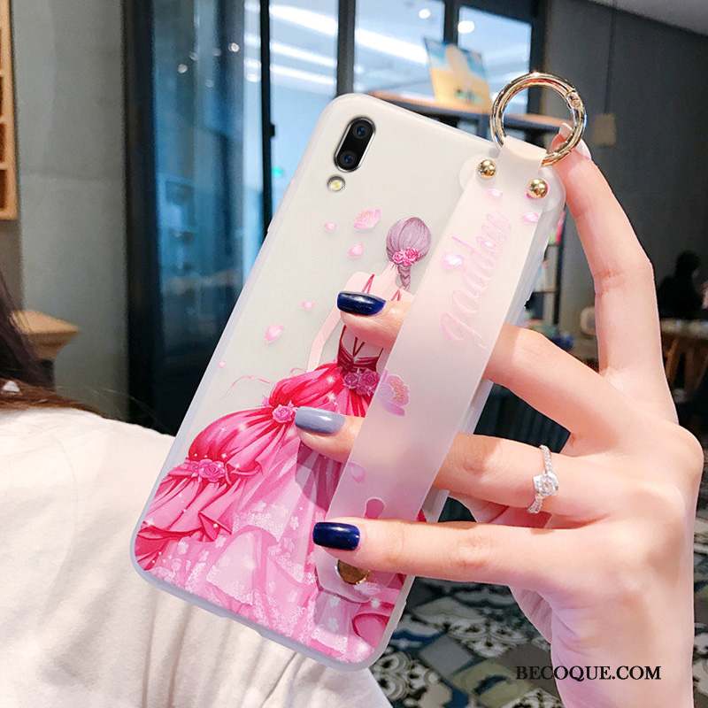 Huawei P Smart+ 2019 Coque Fleur De Pêche Protection Créatif Tempérer Membrane Tout Compris