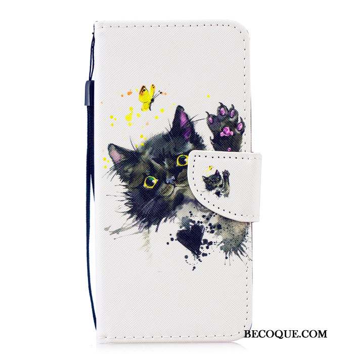 Huawei P Smart 2019 Coque Housse Protection Étui Dessin Animé Étui En Cuir Violet