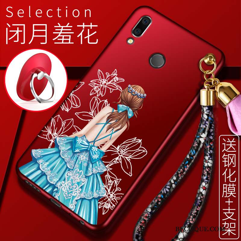Huawei P Smart 2019 Coque Incassable Tendance Silicone Jeunesse Téléphone Portable Rouge