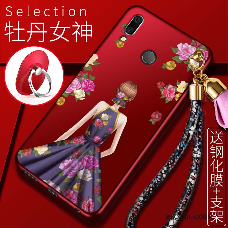 Huawei P Smart 2019 Coque Incassable Tendance Silicone Jeunesse Téléphone Portable Rouge