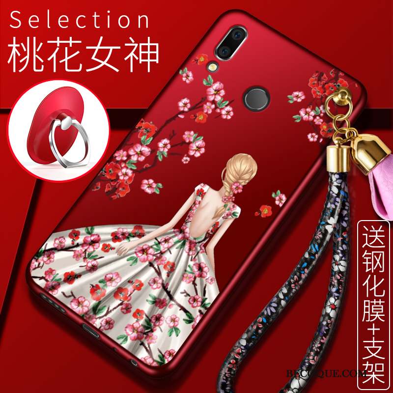 Huawei P Smart 2019 Coque Incassable Tendance Silicone Jeunesse Téléphone Portable Rouge