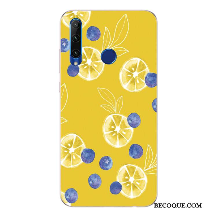 Huawei P Smart+ 2019 Coque Jaune Silicone Tout Compris Frais Citron Fluide Doux