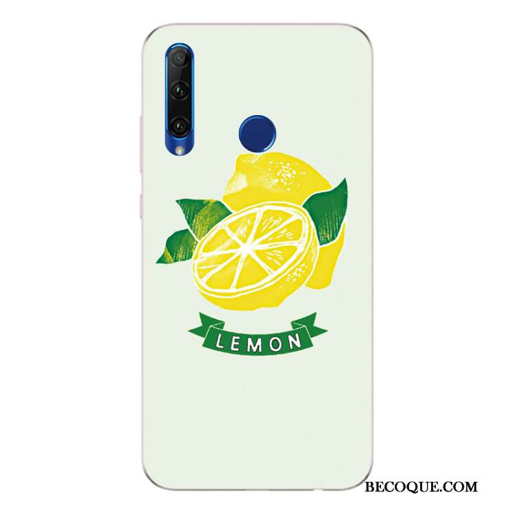 Huawei P Smart+ 2019 Coque Jaune Silicone Tout Compris Frais Citron Fluide Doux