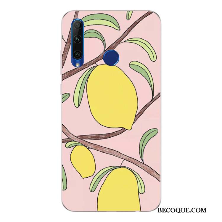 Huawei P Smart+ 2019 Coque Jaune Silicone Tout Compris Frais Citron Fluide Doux