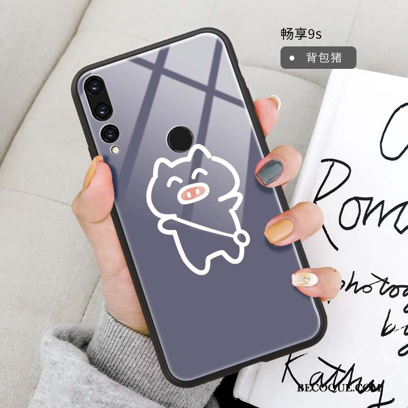 Huawei P Smart+ 2019 Coque Miroir Dessin Animé Tout Compris Incassable Pu Simple