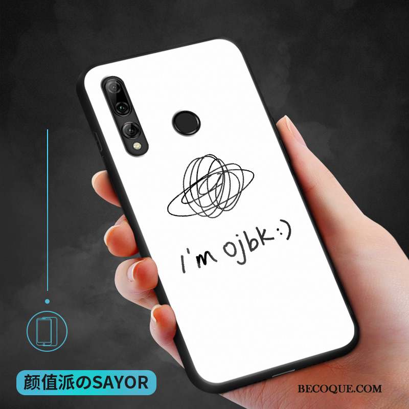 Huawei P Smart+ 2019 Coque Personnalité Silicone Blanc Amoureux Tout Compris Verre