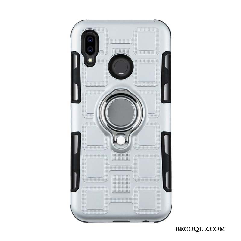 Huawei P Smart 2019 Coque Protection À Bord Anneau Une Agrafe Téléphone Portable Gris