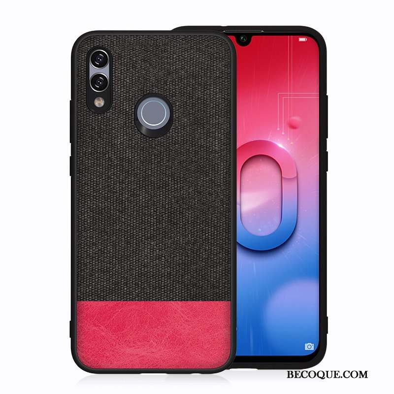 Huawei P Smart 2019 Coque Toile Noir Protection Étui Couvercle Arrière Incassable