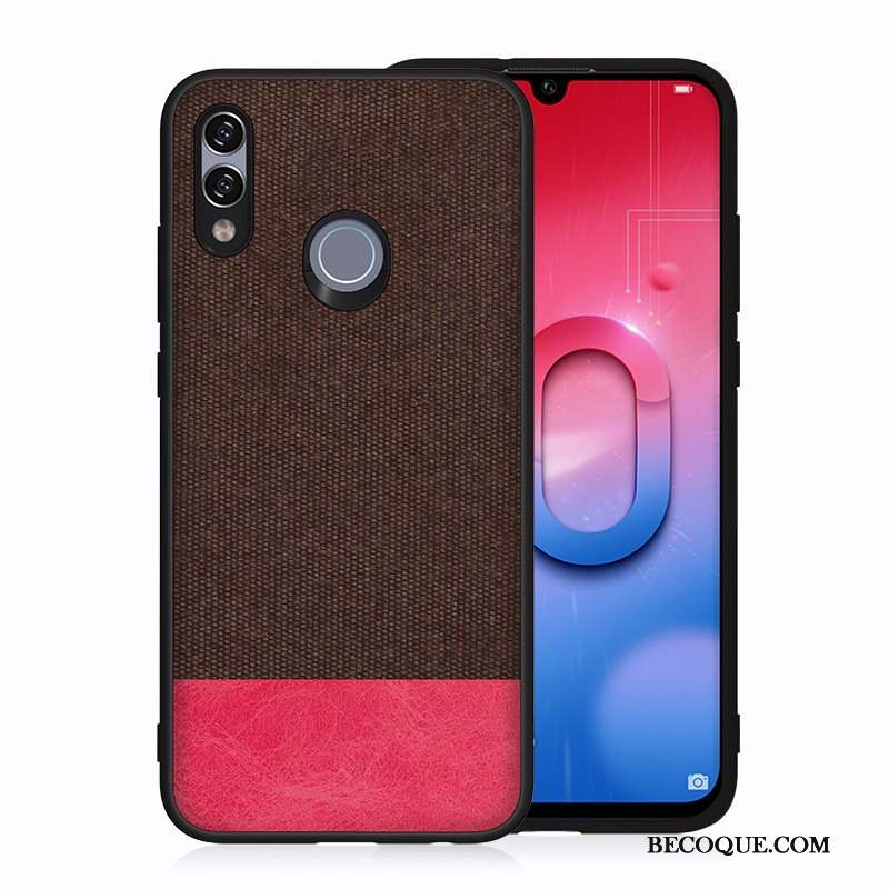 Huawei P Smart 2019 Coque Toile Noir Protection Étui Couvercle Arrière Incassable