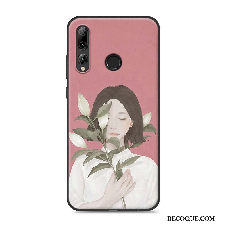 Huawei P Smart+ 2019 Coque Téléphone Portable Frais Personnalité Protection Incassable Rose