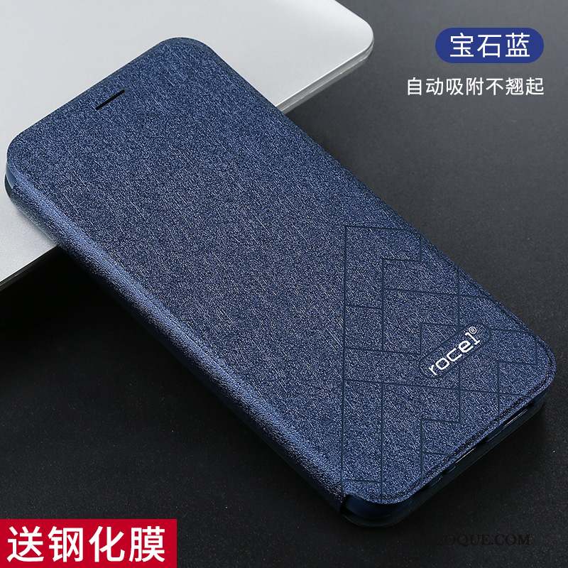 Huawei P Smart+ 2019 Coque Étui En Cuir Simple Housse Bordure Noir Incassable