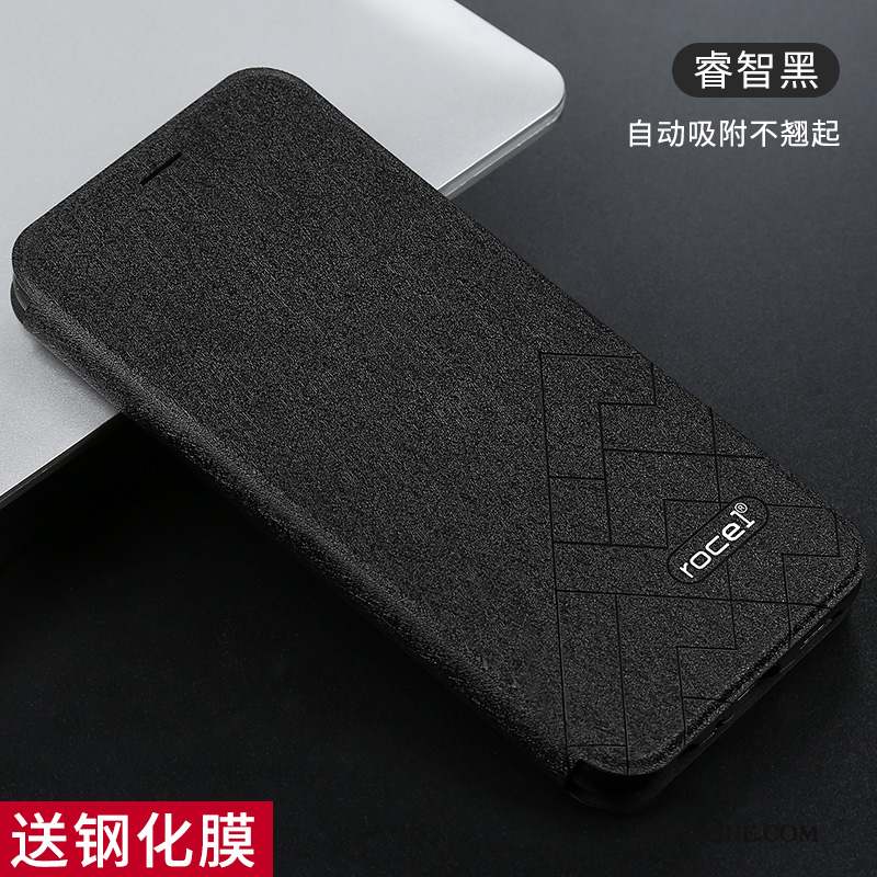 Huawei P Smart+ 2019 Coque Étui En Cuir Simple Housse Bordure Noir Incassable