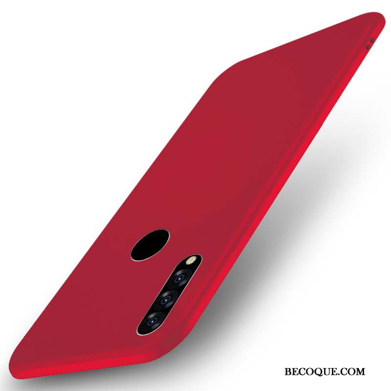 Huawei P Smart+ 2019 Couleur Unie Jaune Mince Coque De Téléphone Protection Rouge