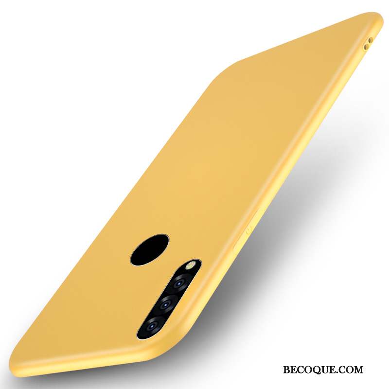 Huawei P Smart+ 2019 Couleur Unie Jaune Mince Coque De Téléphone Protection Rouge