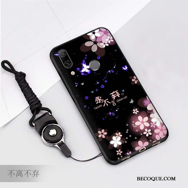 Huawei P Smart 2019 Dessin Animé Noir Tendance Tout Compris Coque Fluide Doux