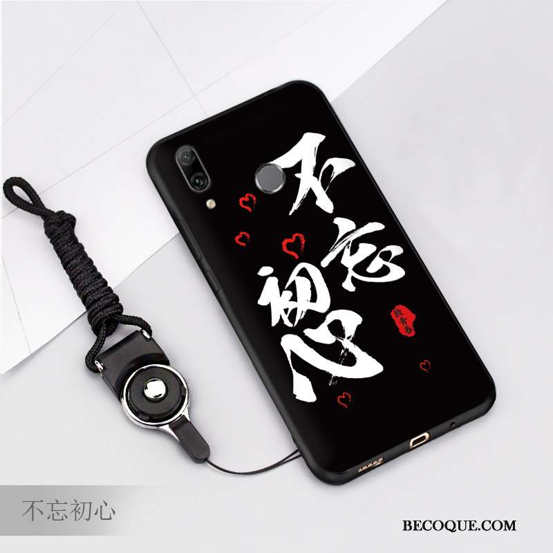 Huawei P Smart 2019 Dessin Animé Noir Tendance Tout Compris Coque Fluide Doux