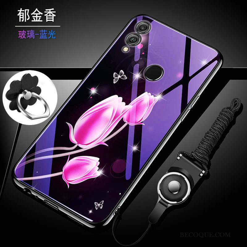 Huawei P Smart 2019 Difficile Violet Verre Silicone Bleu Coque