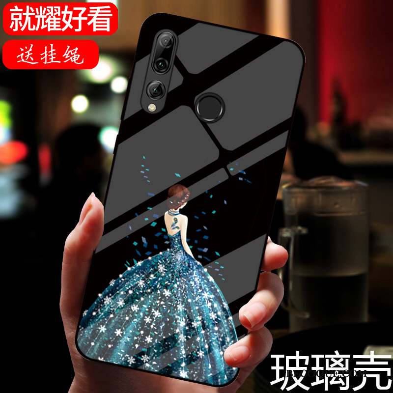 Huawei P Smart+ 2019 Miroir Coque Noir Peinture Dessin Animé Verre