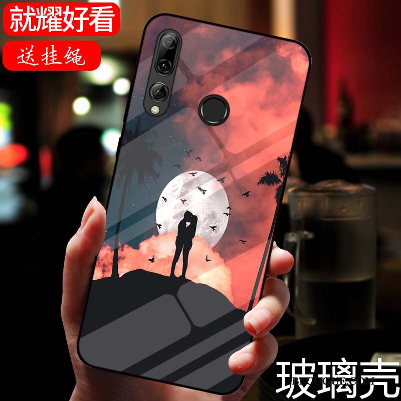 Huawei P Smart+ 2019 Miroir Coque Noir Peinture Dessin Animé Verre