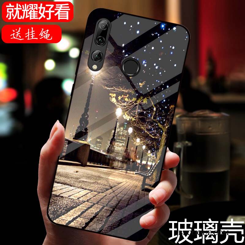 Huawei P Smart+ 2019 Miroir Coque Noir Peinture Dessin Animé Verre