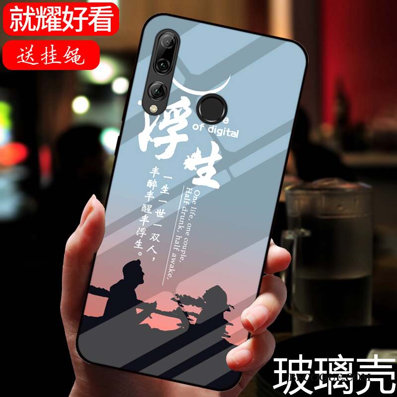 Huawei P Smart+ 2019 Miroir Coque Noir Peinture Dessin Animé Verre