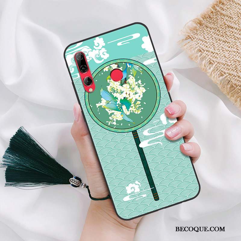 Huawei P Smart+ 2019 Protection Délavé En Daim Vintage Fluide Doux Coque De Téléphone À Franges
