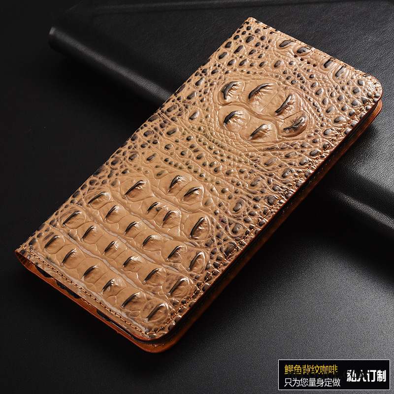 Huawei P Smart 2019 Tout Compris Cuir Véritable Crocodile Coque De Téléphone Bleu Modèle Fleurie