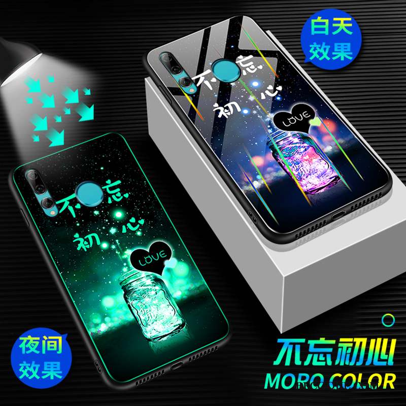 Huawei P Smart+ 2019 Verre Trempé Créatif Dragon Lumineuses Tendance Coque De Téléphone