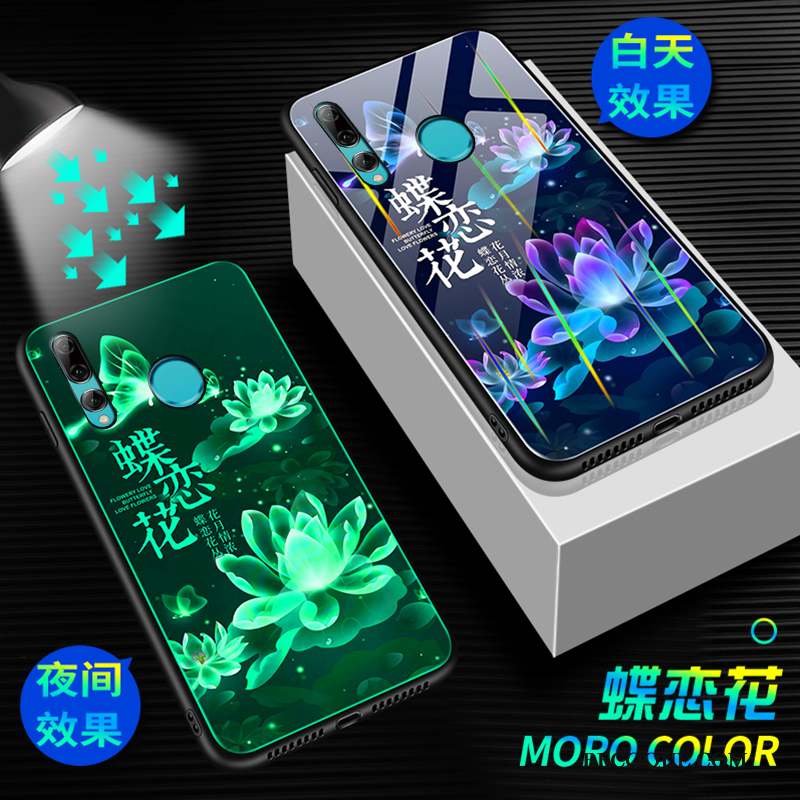Huawei P Smart+ 2019 Verre Trempé Créatif Dragon Lumineuses Tendance Coque De Téléphone