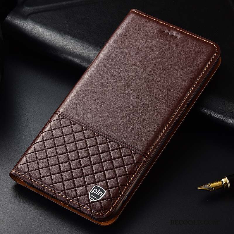 Huawei P Smart 2019 Étui En Cuir Protection Téléphone Portable Incassable Plaid Coque De Téléphone