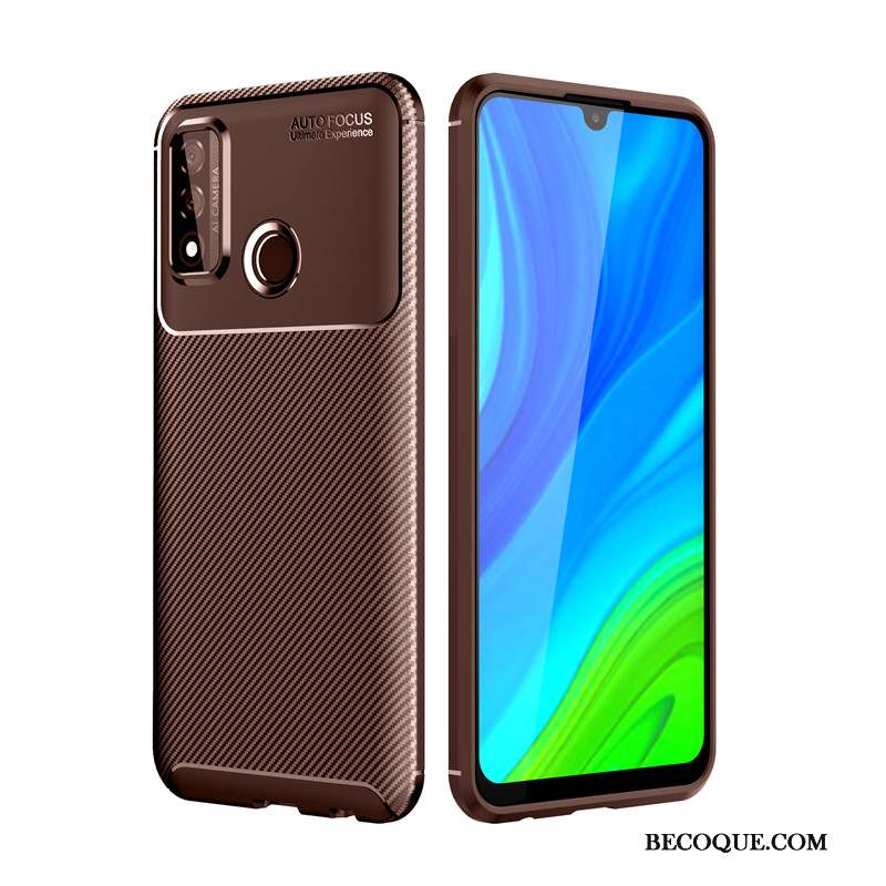 Huawei P Smart 2020 Coque Fluide Doux Business Étui Protection Modèle Fleurie Bleu