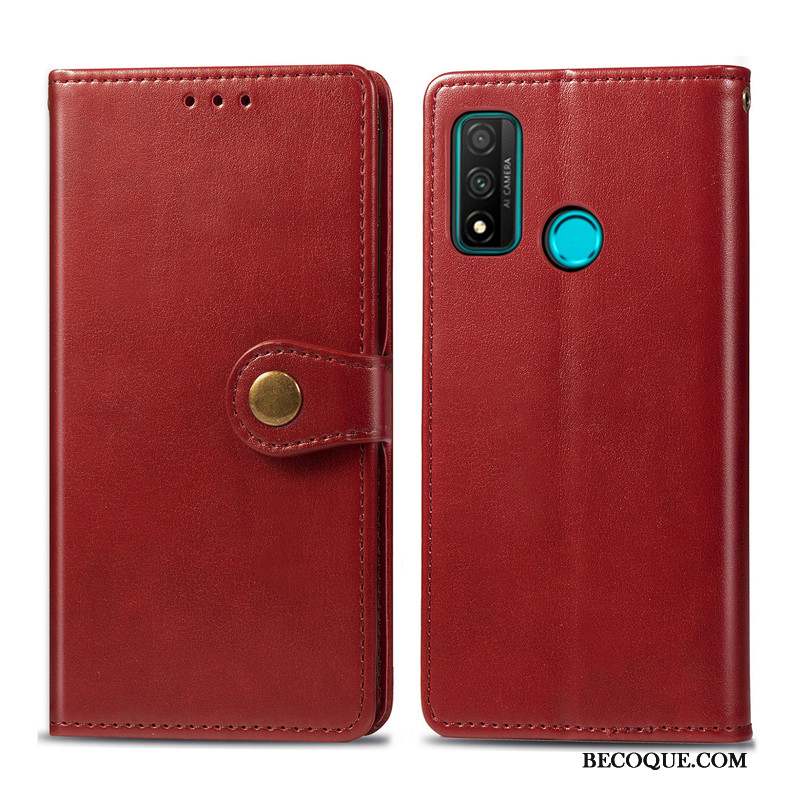 Huawei P Smart 2020 Coque Ornements Suspendus Vert Similicuir Étui Couleur Unie Business