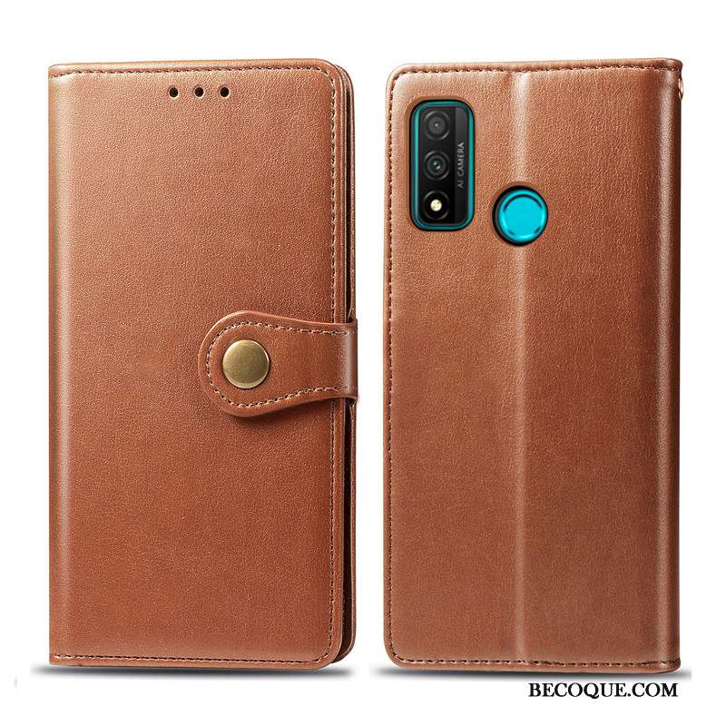 Huawei P Smart 2020 Coque Ornements Suspendus Vert Similicuir Étui Couleur Unie Business