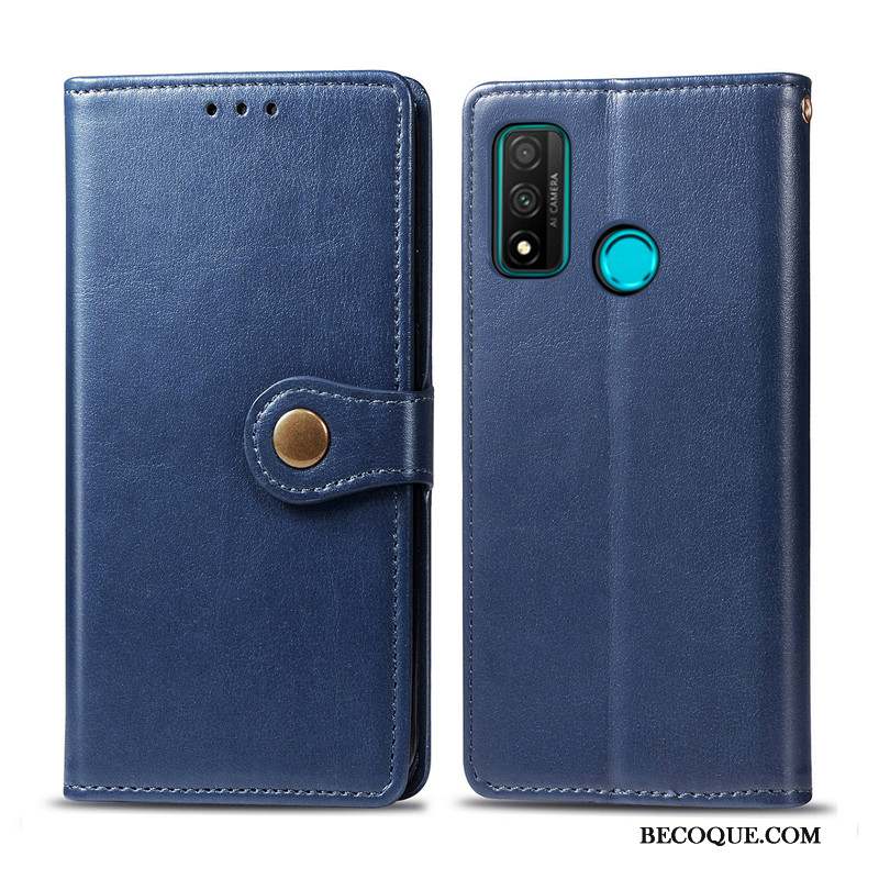 Huawei P Smart 2020 Coque Ornements Suspendus Vert Similicuir Étui Couleur Unie Business