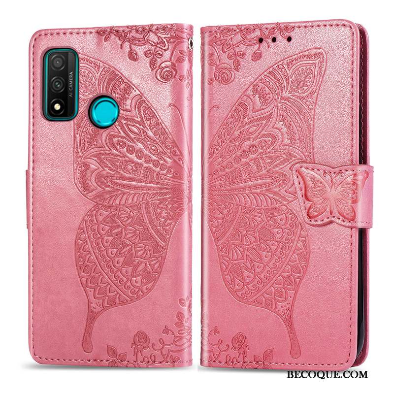 Huawei P Smart 2020 Coque Étui Ornements Suspendus Charmant Étui En Cuir Similicuir Fleur